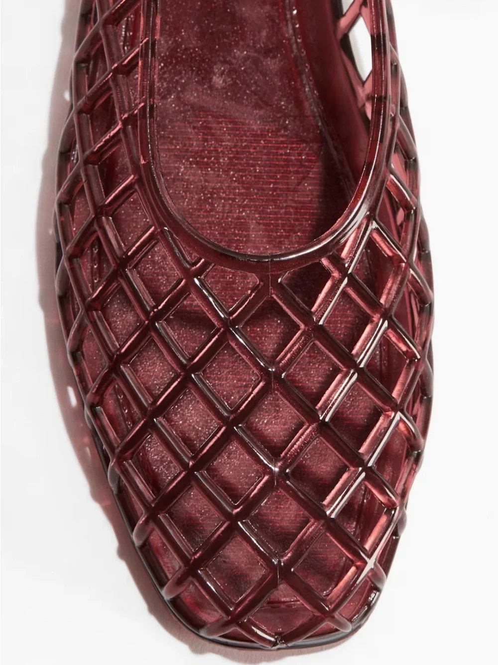 H&M Burgundy Jelly Slip-On Flat